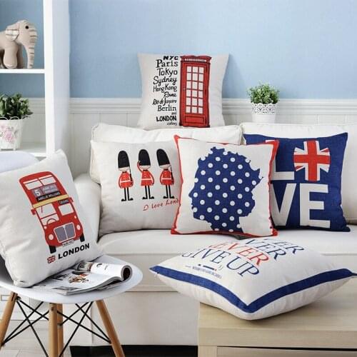 2pcs Contracted wind fashion cotton pillowcases sofa cushion for leaning on of England