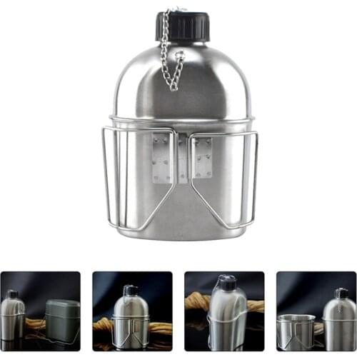 2021 New 1 Pc Practical Durable Stainless Steel Military Canteen for Picnic Hiking Camping