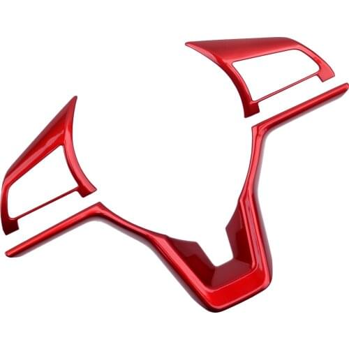 3Pcs/Set Car Interior Steering Wheel Trim Fit For Nissan Rogue Sport 2017 2018 2019 ABS Red