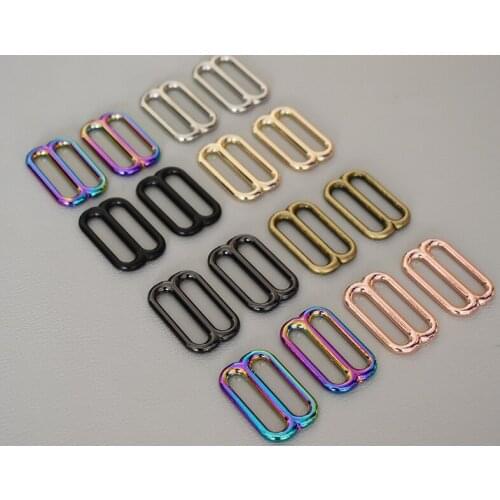 50 Pcs/Lot DIY dog collar Adjuster Slider for 25mm Webbing Adjustment DIY Accessories High Quality Plated Metal-seven color