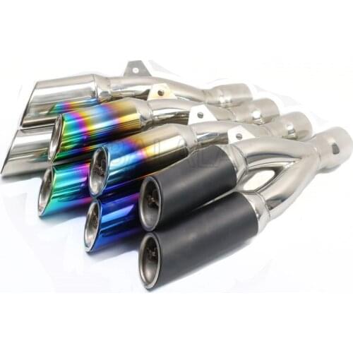 51MM Inlet Motorcycle Exhaust Pipe Muffler Double Hole With DB Killer For Kawasaki NINJA 300 ER6N Aprilia RSV4 GP Racing