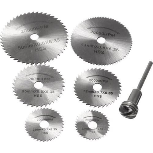7pcs Mini HSS Circular Saw Blade Rotary Tool For Dremel Metal Cutter Power Tool Set Wood Cutting Discs