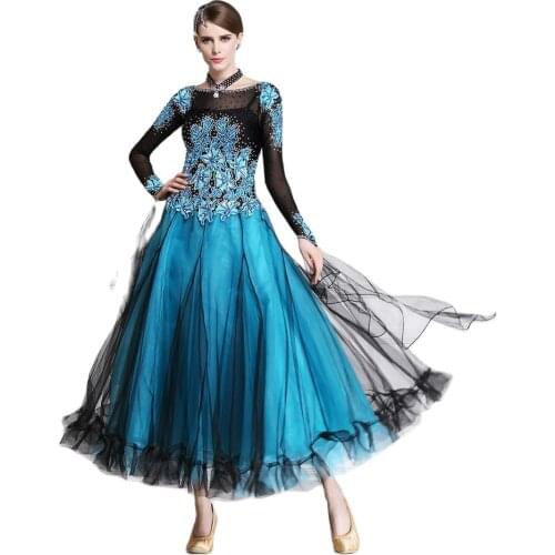 B-15109 High-end ballroom dress waltz modern dance dress Rhinestones standard ballroom dancing clothes tango competition dress