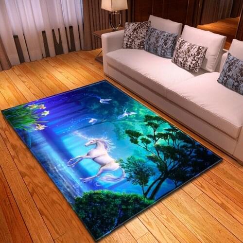 Kids Unicorn horse carpet bedroom dining room mat living room area rugs for home decoration soft parlor hallway tapis customized