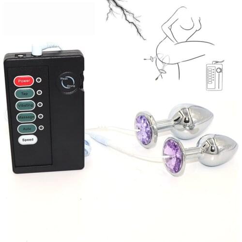 Electric Shock Kit Metal Anal Butt Plug Vaginal Butt Anal plug Sex Slave Anal Masturbation Toys Sexy Erotic Sex Toys For Couple
