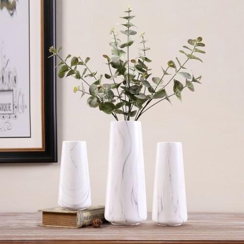 Creative Nordic Marbled Vase Decoration Living Room Ceramics Golden Rim Marble Modern Accessories Flower Vases