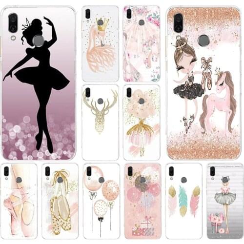 60AS The ballet girl Soft Silicone Tpu Cover phone Case for huawei Honor 8 8a Prime 8s 8x 8 lite 9 9x 9 lite 10 10i 10 lite