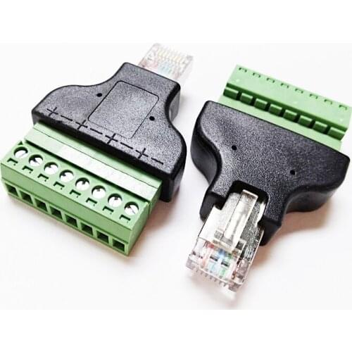 NCHTEK Ethernet 8P8C RJ45 Male Plug to AV Terminal Connector Adapter/Free Shipping/6PCS