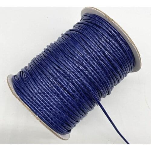 New 0.5 0.8 1.0 1.5 2.0mm Navy Waxed Cord Waxed Thread Cord String Strap Necklace Rope Beads for Jewelry Making
