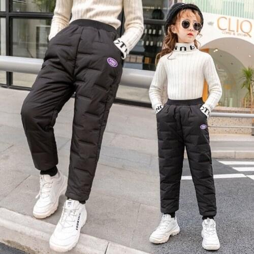 New Winter Girls Cotton Padded Pants Warm Down Cotton Pants Trousers Thick Casual Children 3-14 year Clothing Kids Baby Leggings