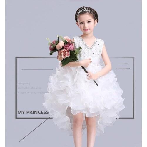 Girls Dresses For Christmas Party sleeveless lace princess wedding dress girls teenage well party prom dress