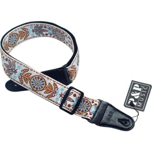 Guitar Shoulder Strap Vintage Adjustable Denim Cotton Belt For Acoustic Electric Bass Universal