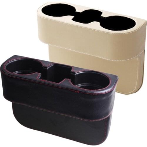 Portable 3 In 1 Car Seat Seam Wedge Car Cup Holder Organizer 2 Cup Drink Holder Cup Storage Mount Car Auto Box Organizer