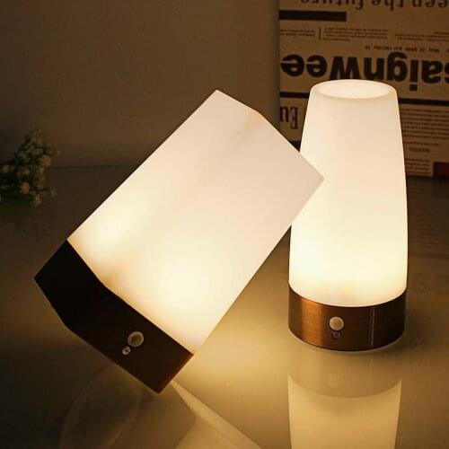 LED Portable Camping Light PIR Motion Sensor AAA Battery Bedside Reading Lights Warm White Energy Saving Book Lights Kids Gift