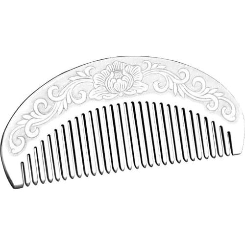 999 sterling silver comb peony flowers handmade ethnic style hair comb snowflake silver comb gift for mother and girlfriend