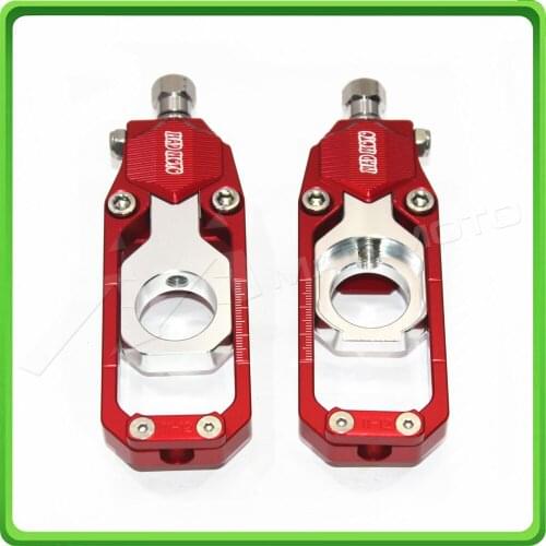Motorcycle Chain Tensioner Adjuster fit for KAWASAKI Ninja ZX6R ZX-6R ZX 636 ZX636 2013 2014 2015 2016 Red & Silver