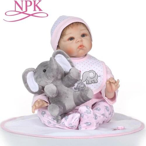 NPK 55 cm Silicone Reborn Dolls Kids Playmate 22 Inch lifelike Baby Dolls For Sale Bebe Alive Reborn Toy Xmas Gifts