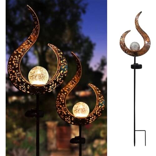 Solar LED Lights Outdoor LED Garden Light Sun Moon Flame Effect Lamp Waterproof Landscape Solar Lantern Decorative Sunlight