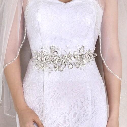 TRiXY SH282-S Fashion Women Belt Rhinestone Sash Wedding Belts For Wedding Dress Flower Bridal Belts For Girl Party Night Dress