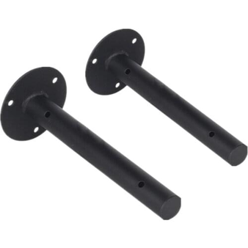 2pcs Metal Shelf Bracket Heavy Duty Wall Mounted Scaffold Board Floating Bracket Round Pipe Support Furniture Decorative Fitting