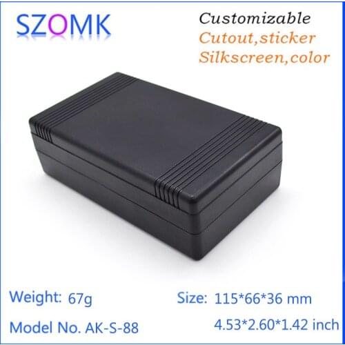 Szomk plastic control box pcb outlets enclosure housing case (4 pc) 115*66*36mm black plastic electrical box distribution box