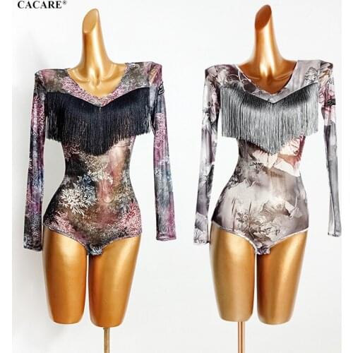 CACARE Leotard Bodysuit for Ballroom Dance Competition Dresses Waltz Tango Dance Dresses Standard Flamenco Costume Body D0785