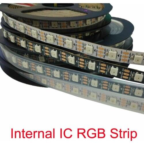 FREE DHL 100m/lot DC5V ws2812b 2811 IC 5050 smd smart rgb led strip individually addressable dream color light 30/60/144leds/m