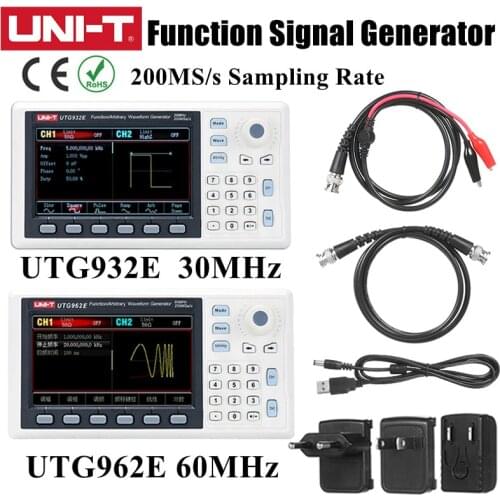 UNI-T UTG932E 30MHz UTG962E 60MHz Function/Arbitrary Waveform Generator 1μHz 4.3 Inch DDS Support Frequency Sweep Output