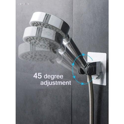 Adjustable shower head base bathroom punch-free hand-held shower head adjustable bracket household shower fixed seat