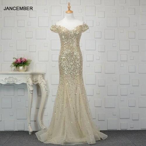 YY218 New Handmade Beaded Evening Dress Evening Party Host Dress Temperament Slimming Banquet Skirt Performance Gown