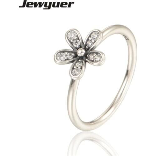 Spring ring 925 sterling silver jewelry ring Daisy Rings For Women European anillo wedding silver Rings Fine Jewelry RIP011