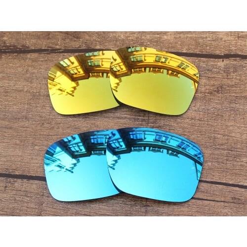 Vonxyz 2 Pairs Ice Mirror & 24K Mirror Polycarbonate Replacement Lenses for-Oakley Holbrook Frame