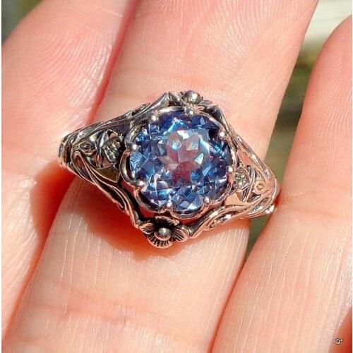 Fashion Love Gifts Hollow Tree Vine Shape Silver Finger Rings for Women Wedding Colorful Zircon Engagement Jewelry