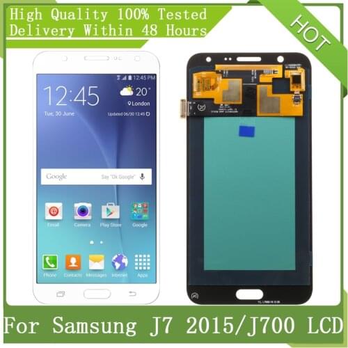 5.5" New SUPER AMOLED For Samsung Galaxy J7 2015 J700 J700F J700M J700H LCD Display Touch Screen Digitizer Assembly Replacement