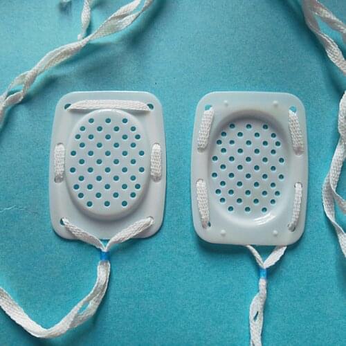 1pcs 4 * 5.5cm plastic PE eye mask medical white single eye patch eye mask party toy mesh with rope protection eyepiece