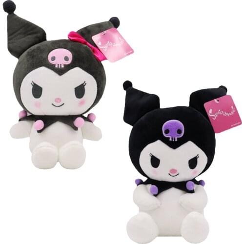 20cm Cartoon Stuffed Bowknot Kuromi Plush Toy Anime Kawaii Cute Soft Plushie Girls Doll Comfort Toys Ornaments Gift for Children