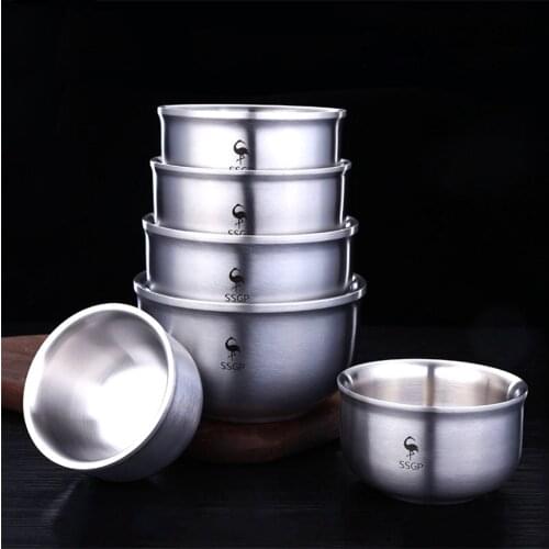 304 Stainless Steel Bowl Salad Mixing Bowls Anti-scalding Ramen Instant Noodle Bowl Kids Soup Bowls Kitchen Utensil Tableware