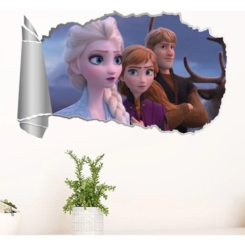 3D Lovely Elsa Anna stickers frozen Puzzle kids DIY Childrens room decoration kindergarten cartoon pegatinas autocollant enfant