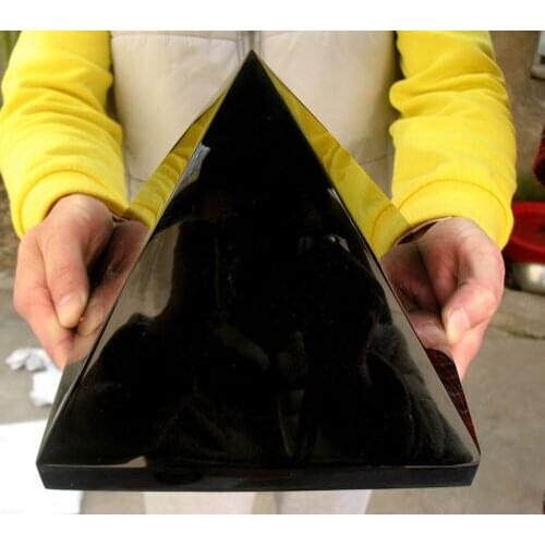 5275G NATURE OBSIDIAN POLISHED QUARTZ CRYSTAL PYRAMID POINT HEALING