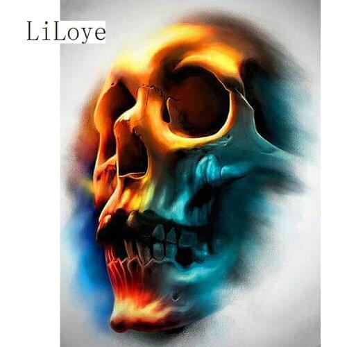 LI LOYE Diamond Embroidery 5D DIY Diamond Painting Skull Cross Stitch Diamond Mosaic Square Rhinestone Home Decor Gift Art FZ315