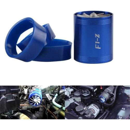 Car Turbine Supercharger & 3 Rubber Covers 3000rpm F1-Z Double Turbo Charger Air Filter Intake Fan Fuel Gas Saver Kit Universal