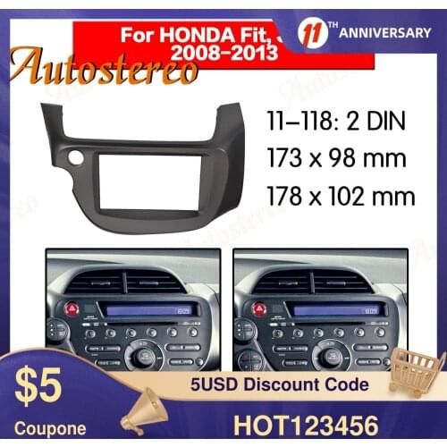 Car radio Frame Panel for Honda FIt Jazz 2008-2013 AutoStereo Panel kit CD Trim Installation Car Detector