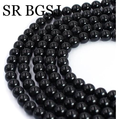 Free Shipping 8mm 5 Strands Natural Gems Stone Round Black Obsidian Jewelry Making DIY Wholesale Beads 15inch