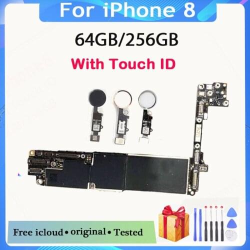 Free iCloud for iPhone 8 Motherboard with Touch ID / without Touch ID,Original unlocked for iphone 8 Mainboard with Full Chips