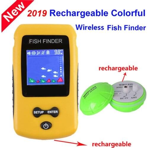 Double Charging Wireless Color Screen Fish Finder Wireless Rechargeable Fish Finder