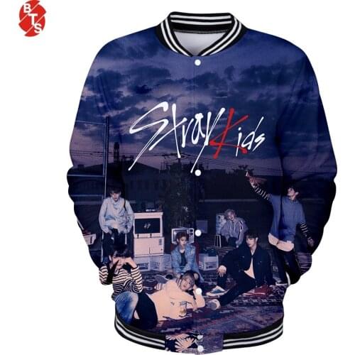 Stray Kids 3D Printed Baseball Jackets Women/Men Kpop Fashion Long Sleeve Jackets 2019 Hot Sale Casual Streetwear Clothes