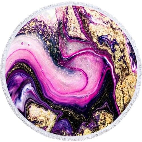 150cm Big Round Beach Towel Colorful Quicksand Print Shower Bath Towels Creative Funny Abstract Beach Blanket Cover