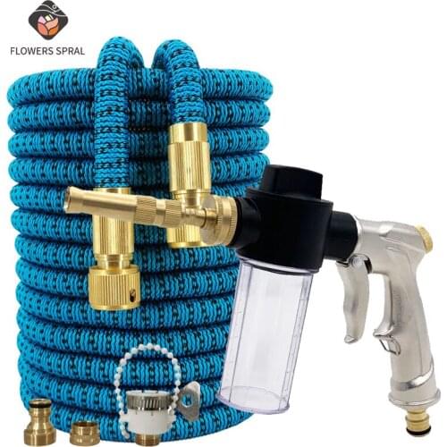 Large Garden Hose Pipe Expandable Flexible Used For High-Pressure Car Wash Magic Hose, Metal Spray Gun, Outdoor Garden Watering
