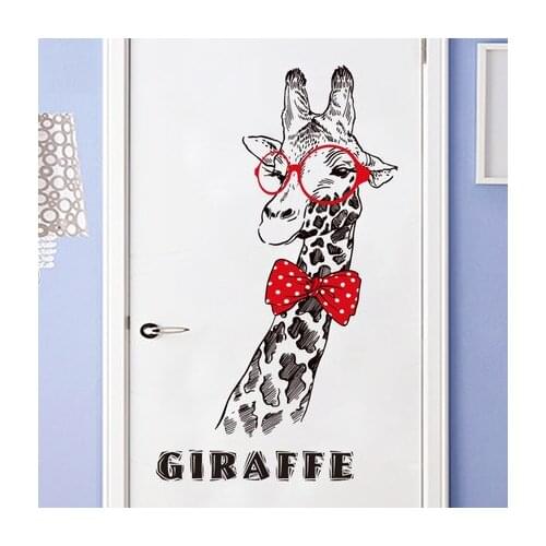 DIY Giraffe Abstract Living Room Home Decoration Wall Stickers DIY Modern Animal Wall Decals Creative Poster Art