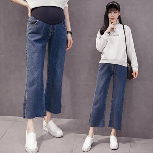 #991 Pregnancy Clothes Jeans for Pregnant Women Maternity Denim Belly Pants Straight Ropa Maternidad Embarazada 10%Off